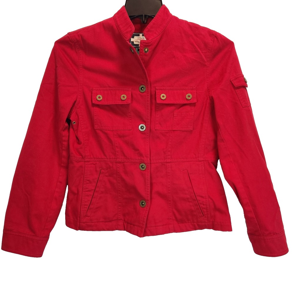 Vintage Lauren Raplh Lauren Naval Supply Co Red Military Utility Jacket Size PM